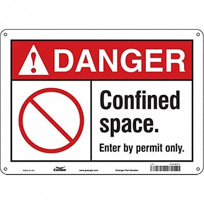 J8721 Safety Sign 10 inx14 in Aluminum
