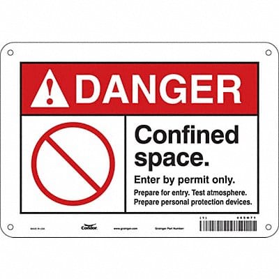 Safety Sign 7 in x 10 in Aluminum