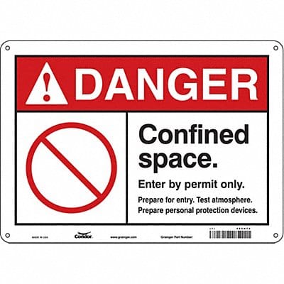 Safety Sign 10 in x 14 in Aluminum