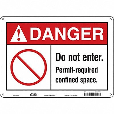 Safety Sign 10 in x 14 in Aluminum