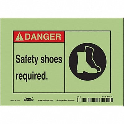 Safety Sign 5 in x 7 in Glow Vinyl