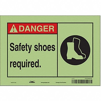 Safety Sign 7 in x 10 in Glow Vinyl