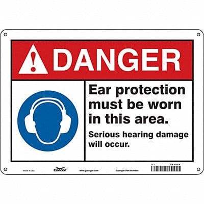Safety Sign 10 in x 14 in Polyethylene