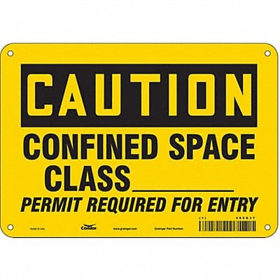 Safety Sign 7 inx10 in Polyethylene