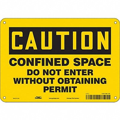 Safety Sign 7 inx10 in Polyethylene