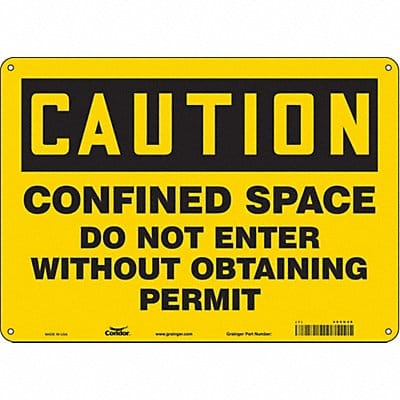 Safety Sign 10 in x 14 in Polyethylene