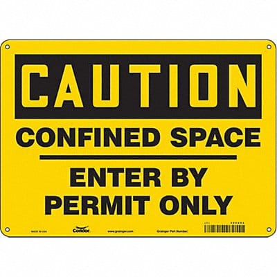 Safety Sign 10 in x 14 in Polyethylene