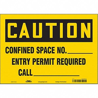 Safety Sign 10 in x 14 in Vinyl