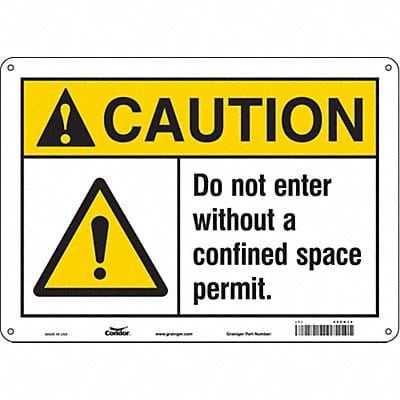 Safety Sign 10 in x 14 in Polyethylene