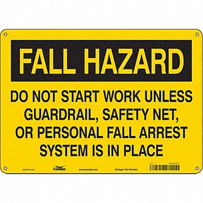 Safety Sign 10 inx14 in Polyethylene