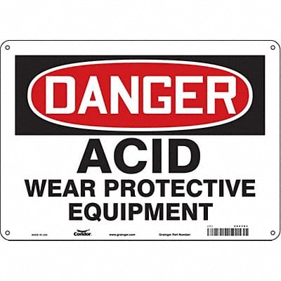 Safety Sign 10 inx14 in Polyethylene