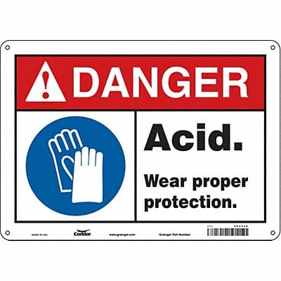 Safety Sign 10 in x 14 in Polyethylene