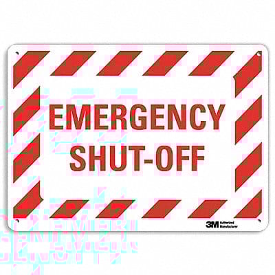 Emergency Sign 7 in x 10 in Aluminum
