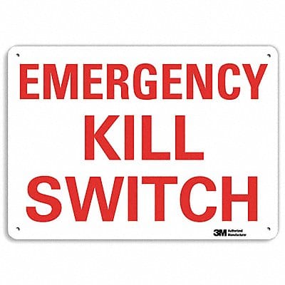 Emergency Sign 7 in x 10 in Aluminum
