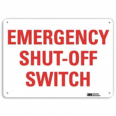 Emergency Sign 7 in x 10 in Aluminum