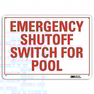 Emergency Sign 7 in x 10 in Aluminum