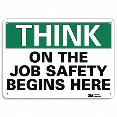 Think Sign 7 in x 10 in Aluminum