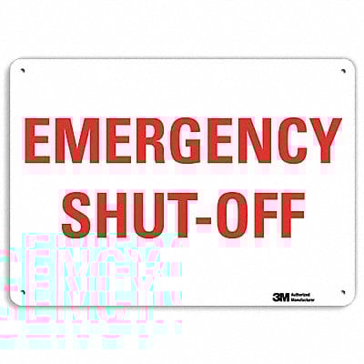 Emergency Sign 10 in x 14 in Aluminum