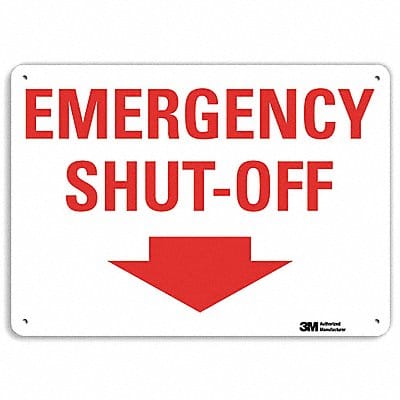 Emergency Sign 10 in x 14 in Aluminum