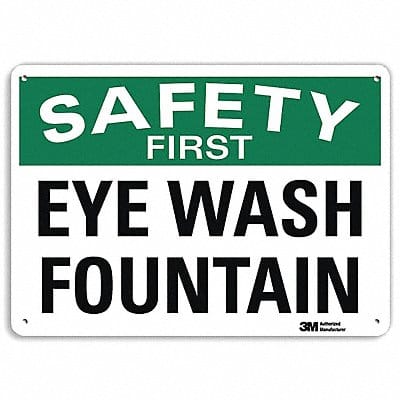 Safety First Sign 10 in x 14 in Aluminum
