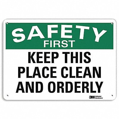 Safety First Sign 10 in x 14 in Aluminum