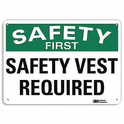 Safety First Sign 10 inx14 in Aluminum