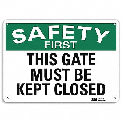 Safety First Sign 10 in x 14 in Aluminum