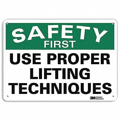 Safety First Sign 10 inx14 in Aluminum