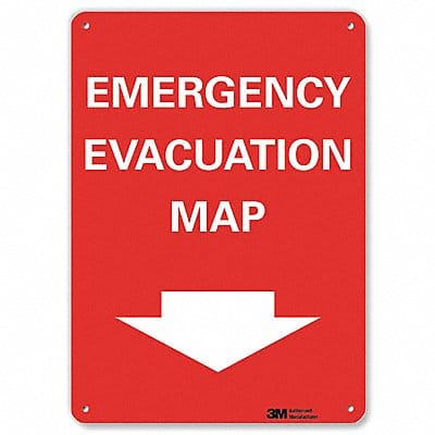 Emergency Sign 10 in x 7 in Aluminum