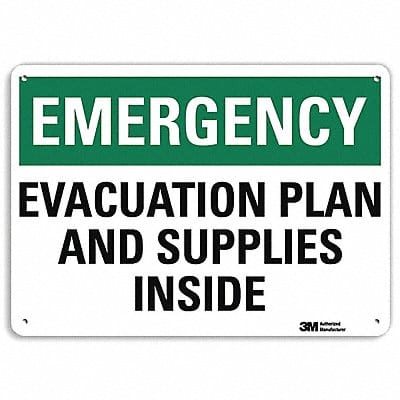 Emergency Sign 7 in x 10 in Aluminum