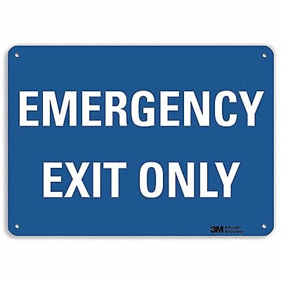 Emergency Sign 7 in x 10 in Aluminum