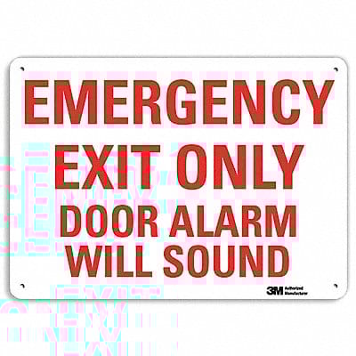 Emergency Sign 7 in x 10 in Aluminum