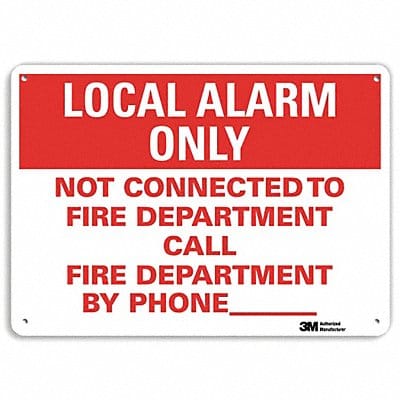 Local Alarm Only Sign 10 x 14in Aluminum