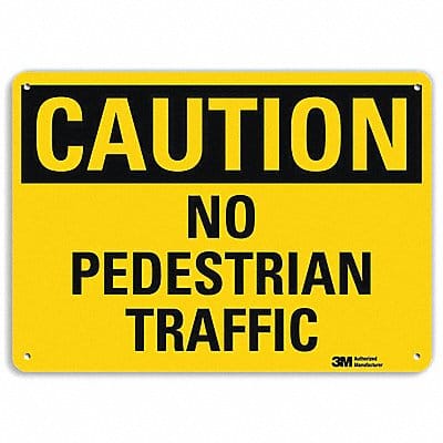 Caution Sign 7 in x 10 in Aluminum