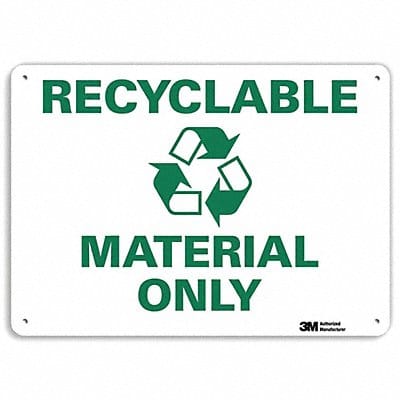Recycling Sign 10 in x 14 in Aluminum