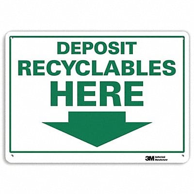 Recycling Sign 10 in x 14 in Aluminum