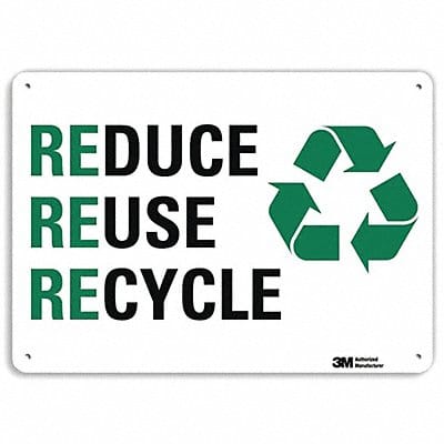 Recycling Sign 10 in x 14 in Aluminum