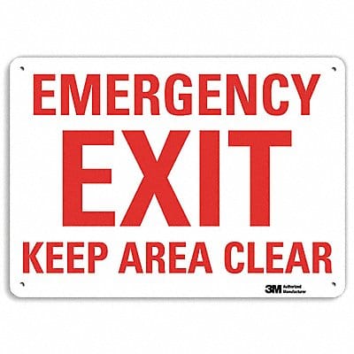 Emergency Sign 10 in x 14 in Aluminum