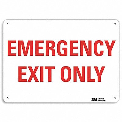 Emergency Sign 10 in x 14 in Aluminum