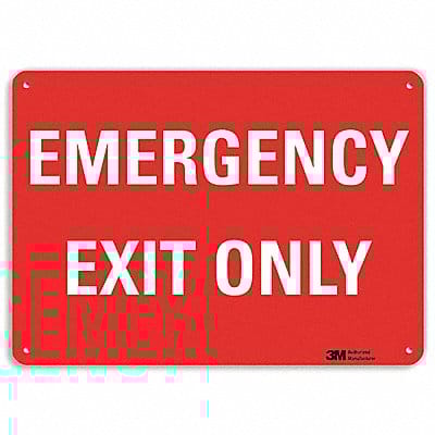 Emergency Sign 10 in x 14 in Aluminum