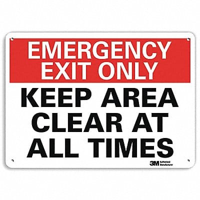 Emergency Sign 10 in x 14 in Aluminum