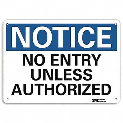Notice Sign 7 in x 10 in Aluminum