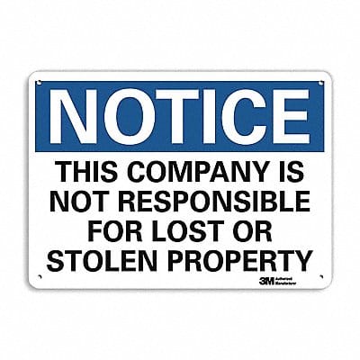 Notice Sign 7 in x 10 in Aluminum