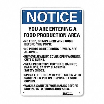 Notice Sign 14 in x 10 in Aluminum
