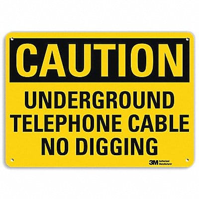 Caution Sign 7 in x 10 in Aluminum