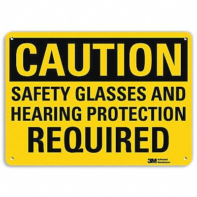 Caution Sign 7 in x 10 in Aluminum