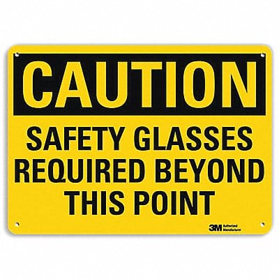 Caution Sign 7 in x 10 in Aluminum