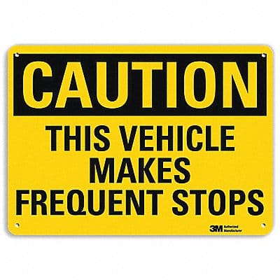 Caution Sign 7 in x 10 in Aluminum