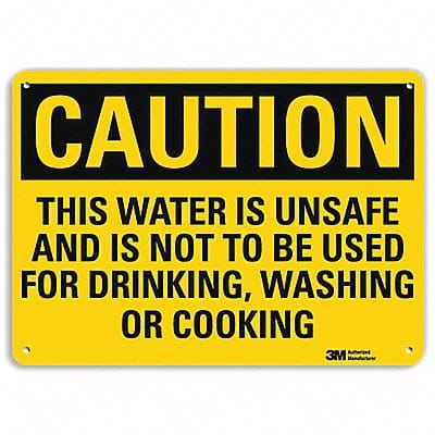 Caution Sign 7 in x 10 in Aluminum