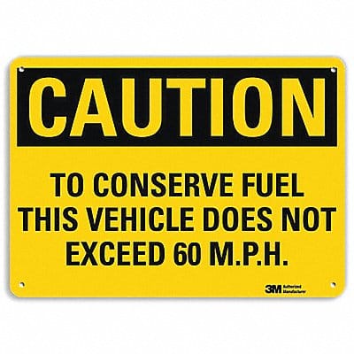 Caution Sign 7 in x 10 in Aluminum